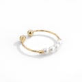 Miniatyrbillede 2 af 6: Justerbar anti-stress ring med drejelige perler Guld S