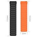 Miniatyrbild 4 av 4: Magnetiskt Klockarmband i Silikon för 22 mm Urtavlor Svart+orange
