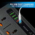 Pikkukuva 3 / 6: Universal Power Strip pikalatauksella - BKL-04 Musta