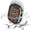 Miniatyrbillede 4 af 5: Dobbeltfarvet vandtæt galvaniseret etui til Apple Watch 44 mm Sort
