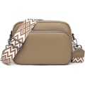 Miniatyrbild 1 av 6: Crossbody-väska Axelremsväska PU-läder Kaki