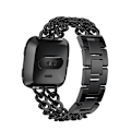 Miniatyrbild 2 av 3: Legering dubbelradig denimkedjerem för Fitbit Versa-serien Fitbit Versa 1/2 Svart