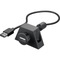 Miniatyrbild 3 av 3: USB 2.0 höghastighetsförlängningskabel med kabelhållare, svart