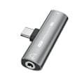 Miniatyrbillede 1 af 6: USB-C til 3,5 mm adapter til hovedtelefoner og oplader Grå