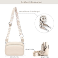 Miniatyrbillede 2 af 6: Crossbody taske skulderrem taske PU læder Hvid