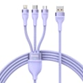 Pikkukuva 3 / 7: 3in1 USB-kaapeli Baseus Flash II -sarja, USB-C + mikro-USB + Lightning, 66 W, 1,2 m (violetti)