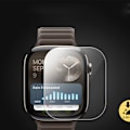 Pikkukuva 2 / 3: Apple Watch Series 10 3D-kaareva koko liimalla varustettu kalvo (2 kpl) - musta 46 mm