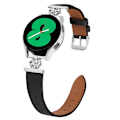 Miniatyrbild 3 av 7: Klockarmband i äkta läder för Samsung Watch 4/5/6/7 - 20MM Svart
