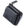 Miniatyrbillede 1 af 4: Blocking Slim Wallet til mænd, ægte læder minimalistisk tegnebog Kvinders Sort