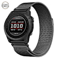 Miniatyrbillede 1 af 4: Quick Release Milanese Metal Watch Strap til Garmin Fenix 7X Pro/Fenix 58 Sort 22 mm
