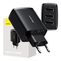 Miniatyrbild 2 av 7: Baseus kompakt snabbladdare, 3x USB, 17W (svart)