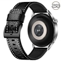 Miniatyrbillede 2 af 3: Rem i ægte læder til Samsung Galaxy Watch 4 Sort 24 mm