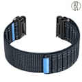 Miniatyrbild 3 av 3: Nylon klockarmband för Garmin Fenix 8/5/6/7X Pro/Epix 935/965 Blå 26 mm