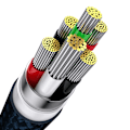 Miniatyrbillede 8 af 10: 3-i-1 USB-kabel Baseus USB 3-i-1 Baseus Flash-serie, USB-C + Micro + Lightning 66W, 1,2 m (blå)