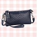 Miniatyrbild 5 av 5: Kvinnors clutchväska i äkta läder, kompakt crossbody-väska Blå