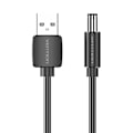 Pikkukuva 3 / 5: Virtakaapeli USB 2.0 - DC 5,5 mm piippujakki 5 V tuuletus CEYBF 1 m (musta)