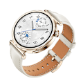 Miniatyrbild 5 av 6: INF Klockarmband i Läder för Huawei Watch GT5 - 18MM Vit + guld