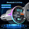 Miniatyrbillede 3 af 7: Bluetooth 5.3 biloplader med QC3.0 & PD hurtigopladning