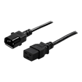 Miniatyrbild 2 av 2: IEC extension cable, 10A, C14/C19, 180cm, black
