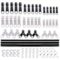 Miniatyrbillede 1 af 4: 87 stk. Sort Nylon Lynlås Sæt #3, #5, #8 - Alsidigt Reparationssæt