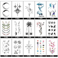 Miniatyrbild 2 av 4: Tillfällig tatueringsdekal - Blommig hjortdesign