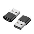 Miniatyrbild 1 av 6: INF 2-pack USB-C till USB-adapter för dataöverföring och laddning Svart