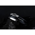 Miniatyrbillede 3 af 5: Flettet læderarmbånd til mænd sort