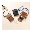 Miniatyrbillede 2 af 5: Kvinders Crossbody-telefontaske, PU-læder etui til multikortslot Brun