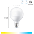 Miniatyrbild 2 av 8: WiFi Smart LED E27 G95 75W 1055lm Varm-kallvit