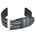 Miniatyrbild 3 av 3: Snyggt 24/22/20/18mm nylonarmband med svart spänne Silver 24 mm