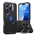 Miniatyrbild 1 av 2: Cyber Tough (HaloLock) ESR-fodral med stativ för iPhone 16 Pro Max (svart)