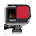 Miniatyrbild 1 av 6: GoPro 9/10/11/12 Lila dykfilter med vattentätt fodral Röd
