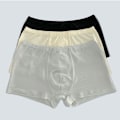 Miniatyrbild 1 av 3: Herrsilkesboxershorts, 3-pack 100 % mullbärssilkestickade underkläder M