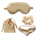 Pikkukuva 1 / 2: Silk-Like Sleep Eye Eye Mask 4-osainen setti äärimmäiseen mukavuuteen Aprikoosi