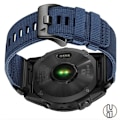 Miniatyrbillede 3 af 3: Hurtigudløsende nylonrem til Garmin Fenix 5X 6X 7X Tactix 7 Pro Blå 26 mm