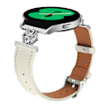 Miniatyrbild 2 av 6: Klockarmband i äkta läder för Samsung Watch 4/5/6/7 - 20MM Vit
