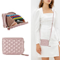 Miniatyrbillede 3 af 9: Stilfuldt pink kortholder foldetui til Samsung Galaxy Z Flip 5