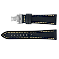 Miniatyrbild 1 av 4: Klockarmband i äkta läder med fjärilsspänne - 22MM Svart