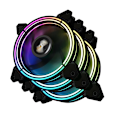 Miniatyrbild 2 av 6: Datorfläktset ARGB Darkflash CF11 Pro 3in1 120x120 (svart)