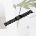 Pikkukuva 5 / 7: Tyylikäs ruostumattomasta teräksestä valmistettu ranneke Fitbit Versa/Lite/Versa 2 -kelloon Musta