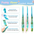 Pikkukuva 8 / 8: Resin Floral Crochet Hook Set 9-Piece — Extended Solid Aluminum Single-Head Hooks, Multicolor