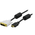 Miniatyrbild 4 av 4: HDMI to DVI-cable, Full HD @60Hz, 3m, black/white