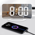 Miniatyrbillede 7 af 11: Spejlvækkeur med Vibration og USB-opladning