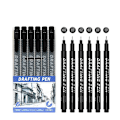 Miniatyrbillede 1 af 5: Neutral Fineliner Pen Sæt - 6 Sorte Penne til Tegning & Skitsering