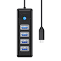 Miniatyrbillede 3 af 3: Orico HUB USB-C til 4x USB 3.0 5Gbps 0,15m Sort