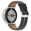 Miniatyrbild 1 av 7: Klockarmband i Äkta Läder 20 mm för Google Pixel Watch 1/2 Svart