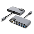 Miniatyrbillede 1 af 7: 6-i-1 USB-C Hub med HDMI, RJ45 og USB 3.0