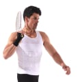 Miniatyrbillede 2 af 4: Mænds tanktop muskelskjorte gym skjorte ærmeløs skjorte Hvid L