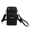 Miniatyrbild 1 av 4: Multifunktionell Mobilväska med Crossbody-rem Svart