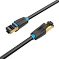 Miniatyrbild 4 av 6: Nätverkskabel CAT8 SFTP-ventil IKABF RJ45 Ethernet 40Gbps 1m Svart